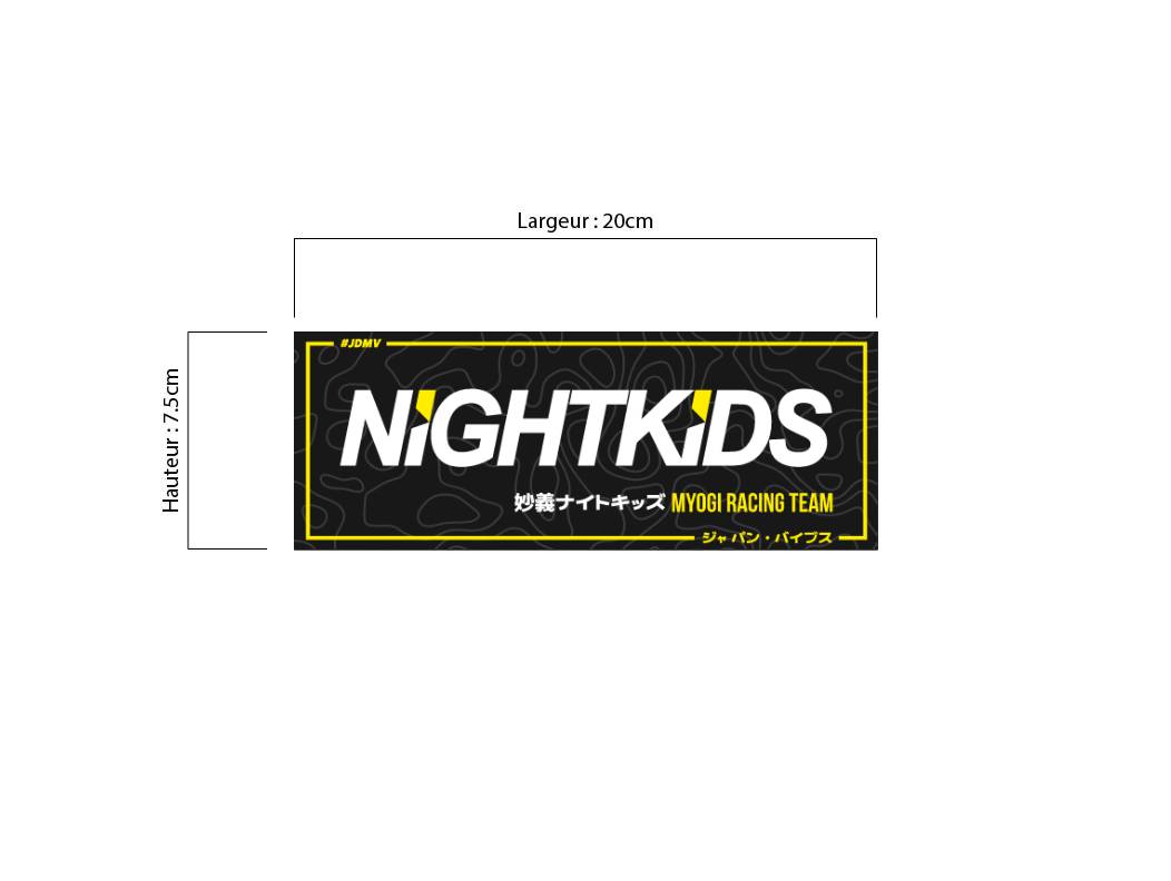 Autocollant Voiture "Initial D" / "Nightkids" - 13x4,6 Cm - Décalque Anime, Imperméable, 3D - Personnalisation Auto, Moto, Casier...